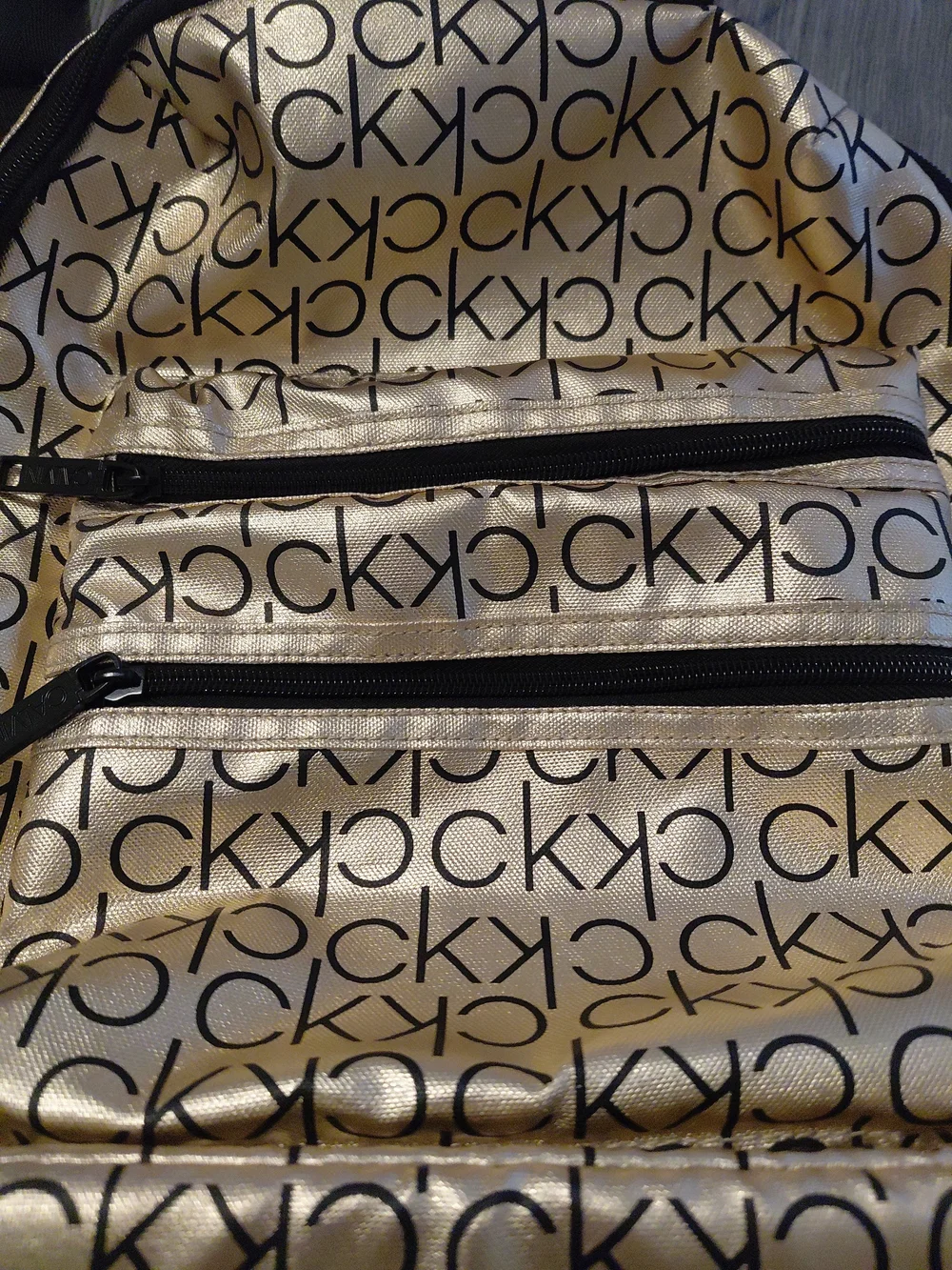 Calvin Klein Gold Logo-Print Backpack